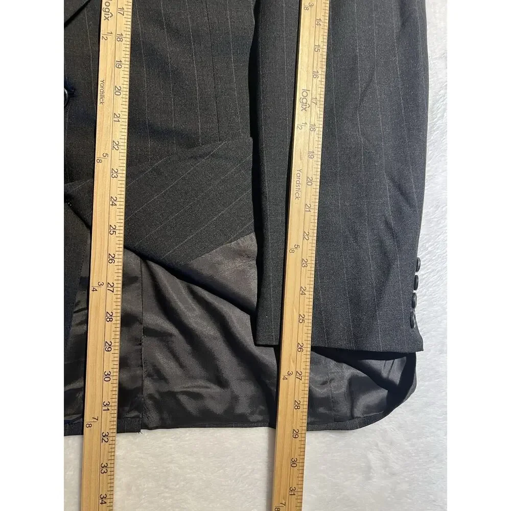 Vintage Jos A Bank Executive Collection Mens 44L 38x31 Gray Suit Banker's Stripe